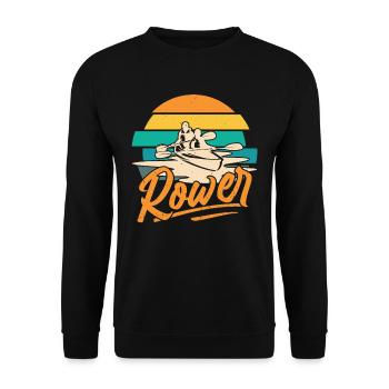 Rowing Rowing Rowing Rowing Rowing Rowing - Unisex Sweatshirt - black - Front - Alina (178cm) & Michal (187cm)
