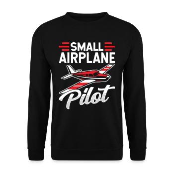 Pilot of a small aircraft Jet light aircraft - Unisex Sweatshirt - black - Front - Alina (178cm) & Michal (187cm)