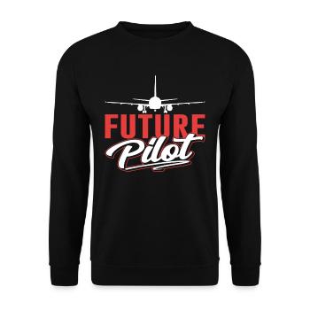 Future Pilot Light Aircraft Jet Light Aircraft - Unisex Sweatshirt - black - Front - Alina (178cm) & Michal (187cm)