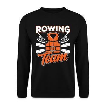 Rudermannschaft Rudern Ruderer Ruderboot Ruder - Unisex Pullover - Schwarz - Vorne - Alina (178cm) & Michal (187cm)