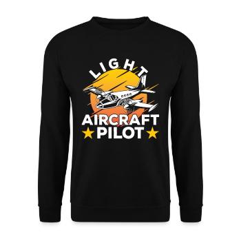 Pilot of a light aircraft small aircraft jet - Unisex Sweatshirt - black - Front - Alina (178cm) & Michal (187cm)