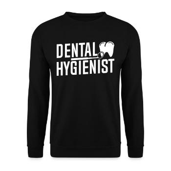 Dental Hygienist Dentist Dental Hygiene Team - Unisex Sweatshirt - black - Front - Alina (178cm) & Michal (187cm)