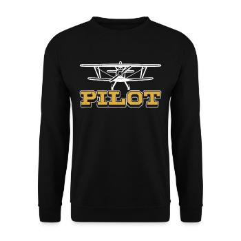 Pilot Light Aircraft Private Aircraft Small Aircraft - Unisex Sweatshirt - black - Front - Alina (178cm) & Michal (187cm)