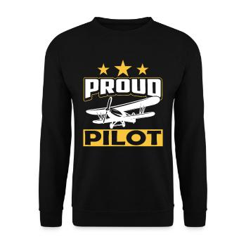Proud Pilot Jet Light Aircraft Light Aircraft - Unisex Sweatshirt - black - Front - Alina (178cm) & Michal (187cm)