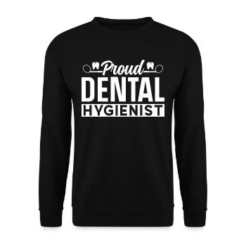 Proud dental hygienist Dentist Dental hygiene - Unisex Sweatshirt - black - Front - Alina (178cm) & Michal (187cm)