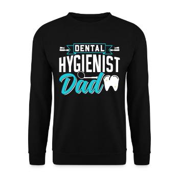 Dental Hygienist Papa Dental Hygiene Dentist Team - Unisex Sweatshirt - black - Front - Alina (178cm) & Michal (187cm)
