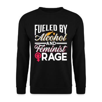 Driven by alcohol and feminist anger - Unisex Sweatshirt - black - Front - Alina (178cm) & Michal (187cm)