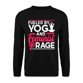 Driven by yoga and feminist anger women - Unisex Sweatshirt - black - Front - Alina (178cm) & Michal (187cm)