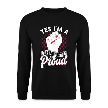 Yes I am a feminist and proud of women - Unisex Sweatshirt - black - Front - Alina (178cm) & Michal (187cm)