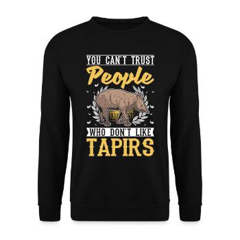 Tapir Lowland Tapir Tapirdae Tapir - Unisex Sweatshirt - black - Front - Alina (178cm) & Michal (187cm)