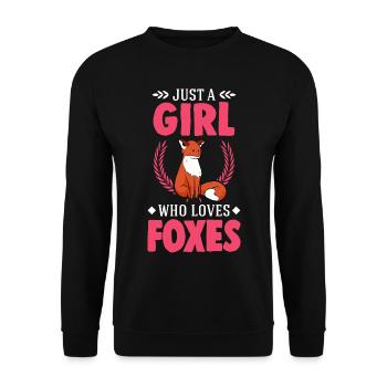 Fox Girl Gift - Unisex Sweatshirt - black - Front - Alina (178cm) & Michal (187cm)