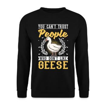 Oies Cadeau Goose Lovers Goose Éleveurs d’oies - Sweat-shirt Unisexe - noir - Devant - Alina (178cm) & Michal (187cm)