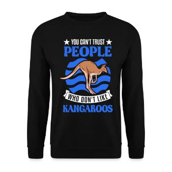 Kangaroo Australia Australian Kangaroo - Unisex Sweatshirt - black - Front - Alina (178cm) & Michal (187cm)