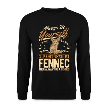 Always be yourses Fennec Wüstenfuchs Fennek - Unisex Pullover - Schwarz - Vorne - Alina (178cm) & Michal (187cm)