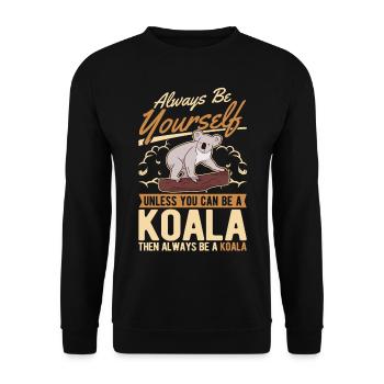 Always be yourself Koala - Unisex Pullover - Schwarz - Vorne - Alina (178cm) & Michal (187cm)