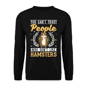Hamster Hamster Roue Golden Hamster Hamster - Sweat-shirt Unisexe - noir - Devant - Alina (178cm) & Michal (187cm)