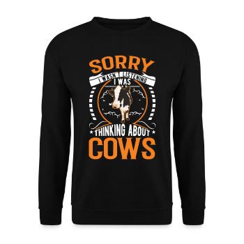 Kuh Landwirt Rinderzüchter Bauer Kühe - Unisex Pullover - Schwarz - Vorne - Alina (178cm) & Michal (187cm)