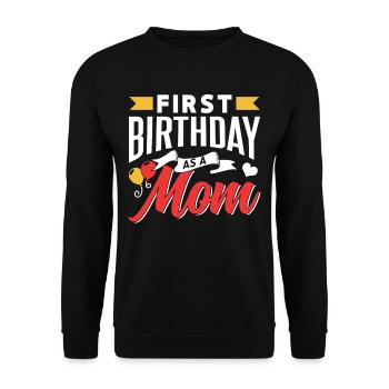 Premier anniversaire en tant que mère Party Mama Mami - Sweat-shirt Unisexe - noir - Devant - Alina (178cm) & Michal (187cm)