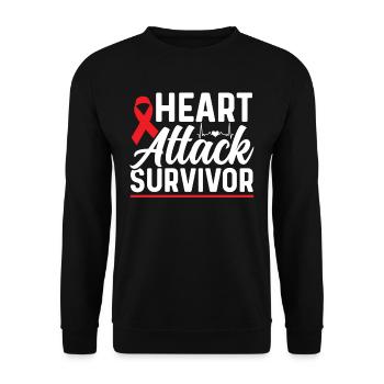 Überlebender Eines Herzinfarkts Herzinfarkt - Unisex Pullover - Schwarz - Vorne - Alina (178cm) & Michal (187cm)