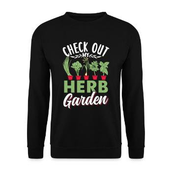 View my herb garden Herbs - Unisex Sweatshirt - black - Front - Alina (178cm) & Michal (187cm)