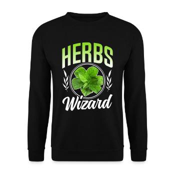 Herb Wizard Herb Garden Herbalism - Unisex Sweatshirt - black - Front - Alina (178cm) & Michal (187cm)