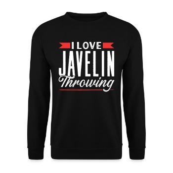 I love javelin throw Javelin throw Javelin thrower Javelin thrower - Unisex Sweatshirt - black - Front - Alina (178cm) & Michal (187cm)