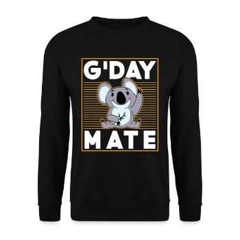 Guten Tag Kumpel Süß Koalabär Koalas Koala Tier - Unisex Pullover - Schwarz - Vorne - Alina (178cm) & Michal (187cm)