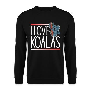 I Love Koalas Cute Koala Koala Bear Animal - Unisex Sweatshirt - black - Front - Alina (178cm) & Michal (187cm)