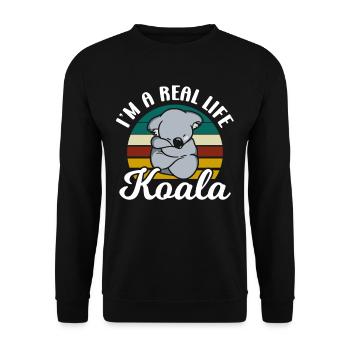 Je suis un vrai koala animal koalas koalas mignon koala ours - Sweat-shirt Unisexe - noir - Devant - Alina (178cm) & Michal (187cm)