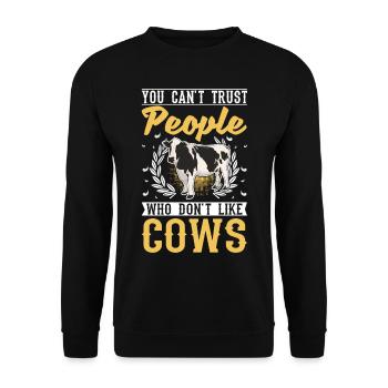 Éleveur de vaches Éleveur de bovins Vaches fermiers - Sweat-shirt Unisexe - noir - Devant - Alina (178cm) & Michal (187cm)