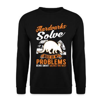 Aardvark Cadeau Aardvark - Sweat-shirt Unisexe - noir - Devant - Alina (178cm) & Michal (187cm)