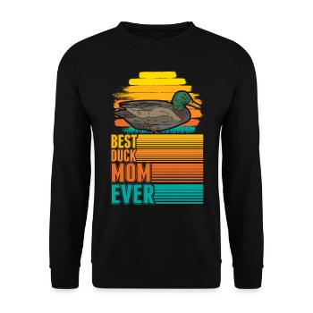 Best Duck Mom Ever Ducks Mama - Unisex Sweatshirt - black - Front - Alina (178cm) & Michal (187cm)