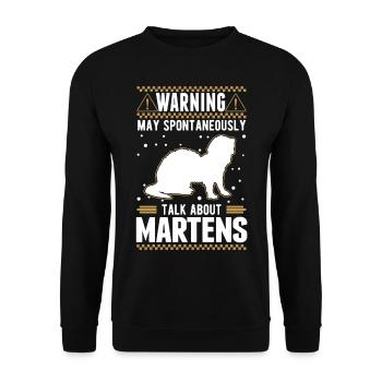 Warning Marder Mink Badger Pine Marten - Unisex Sweatshirt - black - Front - Alina (178cm) & Michal (187cm)