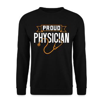 Proud Doctor Doctor Medical Profession - Unisex Sweatshirt - black - Front - Alina (178cm) & Michal (187cm)