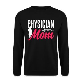 Arzt Mutter Doktor Medizin Mediziner Beruf - Unisex Pullover - Schwarz - Vorne - Alina (178cm) & Michal (187cm)