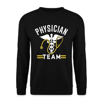 Équipe médicale Équipe Médecine Médecin Médecin Médecin - Sweat-shirt Unisexe - noir - Devant - Alina (178cm) & Michal (187cm)