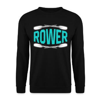 Rowing Rowing Rowing Rowing Rowing - Unisex Sweatshirt - black - Front - Alina (178cm) & Michal (187cm)