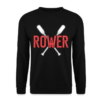Rowing Rowing Rowing Rowing - Unisex Sweatshirt - black - Front - Alina (178cm) & Michal (187cm)