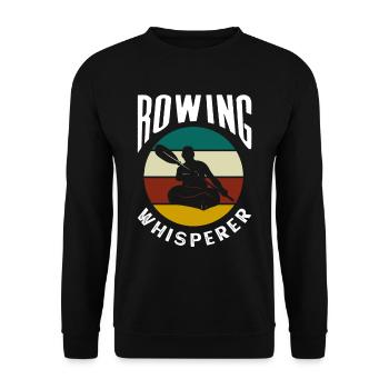 Ruder Flüsterer Ruderboot Rudern Ruderer - Unisex Pullover - Schwarz - Vorne - Alina (178cm) & Michal (187cm)