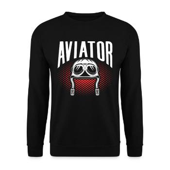 Pilot Jet Light Aircraft Pilot Light Aircraft - Unisex Sweatshirt - black - Front - Alina (178cm) & Michal (187cm)