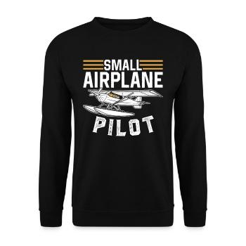 Pilot of a small aircraft Jet light aircraft - Unisex Sweatshirt - black - Front - Alina (178cm) & Michal (187cm)