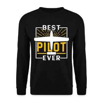 The Best Pilot Ever Small Aircraft Jet - Unisex Sweatshirt - black - Front - Alina (178cm) & Michal (187cm)