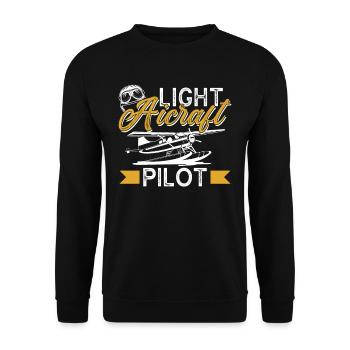 Pilot of a light aircraft Jet small aircraft - Unisex Sweatshirt - black - Front - Alina (178cm) & Michal (187cm)