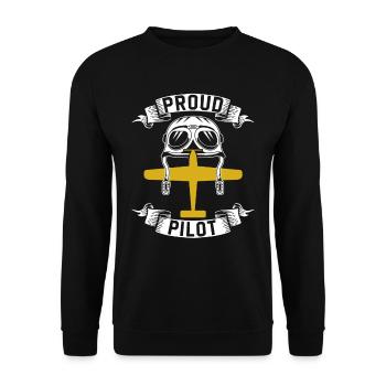 Proud Pilot Jet Light Aircraft Light Aircraft - Unisex Sweatshirt - black - Front - Alina (178cm) & Michal (187cm)