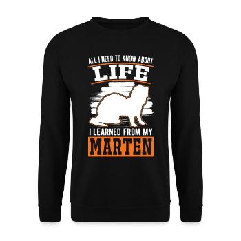 Martre Cadeau Vison Blaireau Martre - Sweat-shirt Unisexe - noir - Devant - Alina (178cm) & Michal (187cm)