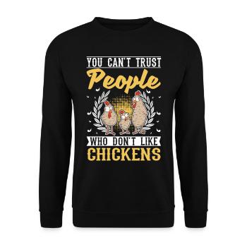 Chickens Farmer Chicken Farmer Chicken - Unisex Sweatshirt - black - Front - Alina (178cm) & Michal (187cm)