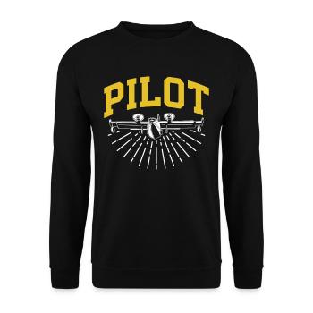Pilot Private Aircraft Light Aircraft Small Aircraft - Unisex Sweatshirt - black - Front - Alina (178cm) & Michal (187cm)
