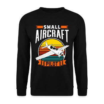 Pilot of a light aircraft Jet small aircraft - Unisex Sweatshirt - black - Front - Alina (178cm) & Michal (187cm)