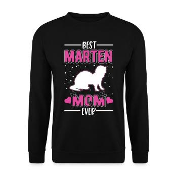 Marten Mama Mink Badger Pine marten - Unisex Sweatshirt - black - Front - Alina (178cm) & Michal (187cm)