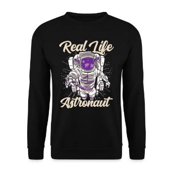 Real Life Astronaut Rocket Space Astronomy - Unisex Sweatshirt - black - Front - Alina (178cm) & Michal (187cm)